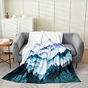 Castle Fairy Fog Tree Throw Blanket for Kids,Mysterious Mountain Fleece Throw Blanket for Bedroom Sofa Dorm Decor,Misty Jungle Plants Lightweight Bedding,40 x 50 Inches