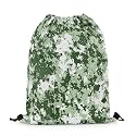 Castle Fairy Green Camo Sports Backpack Abstract Art Drawstring Sackpack Pixel Style Camouflage Drawstring Backpack for Women Gym Shopping Sport Yoga