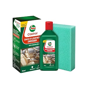 castrol dashboard amp leather dresser 110ml 2-in-1 carecomes with sponge