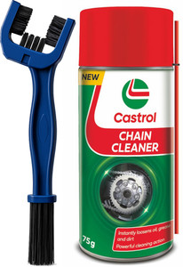 castrol india chain cleaner 105 ml  chain cleaner brush  chain oil 105 ml pack of 2