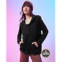 Casual Black Zipper Hoodie for Women39s