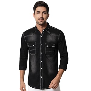 casual denim shirt for men