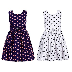 casual frock for baby girlsblue printed and olive printedpack of 2