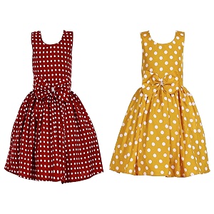 casual frock for baby girlsblue printed and olive printedpack of 2