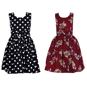 casual frock for baby girlsblue printed and olive printedpack of 2