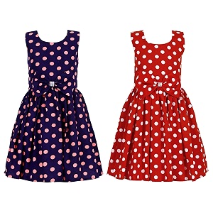 casual frock for baby girlsblue printed and olive printedpack of 2