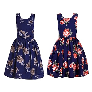 casual frock for baby girlsblue printed and olive printedpack of 2