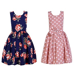 casual frock for baby girlsblue printed and olive printedpack of 2