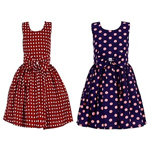 casual frock for baby girlsblue printed and olive printedpack of 2