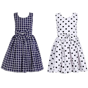 casual frock for baby girlsblue printed and olive printedpack of 2