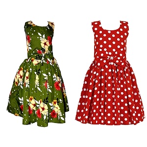 casual frock for baby girlsblue printed and olive printedpack of 2