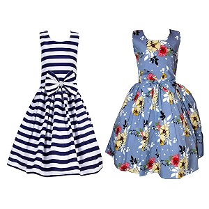 casual frock for baby girlsblue printed and olive printedpack of 2