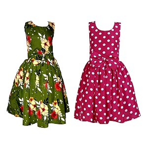 casual frock for baby girlsblue printed and olive printedpack of 2