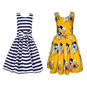 casual frock for baby girlsblue printed and olive printedpack of 2