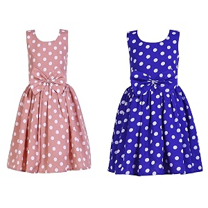 casual frock for baby girlsblue printed and olive printedpack of 2