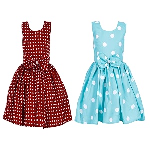 casual frock for baby girlsblue printed and olive printedpack of 2