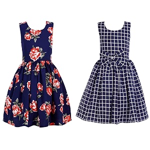casual frock for baby girlsblue printed and olive printedpack of 2