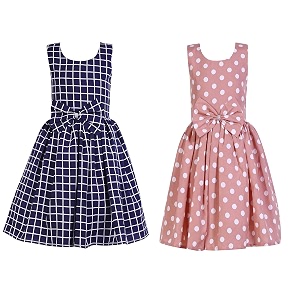casual frock for baby girlsblue printed and olive printedpack of 2