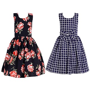 casual frock for baby girlsblue printed and olive printedpack of 2