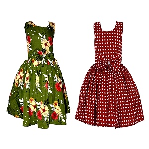 casual frock for baby girlsblue printed and olive printedpack of 2