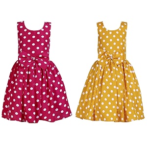 casual frock for baby girlsblue printed and olive printedpack of 2