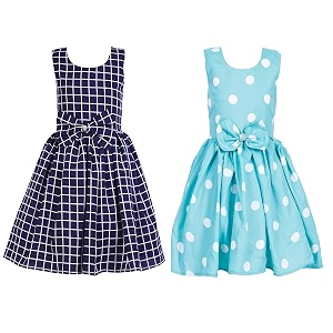 casual frock for baby girlsblue printed and olive printedpack of 2
