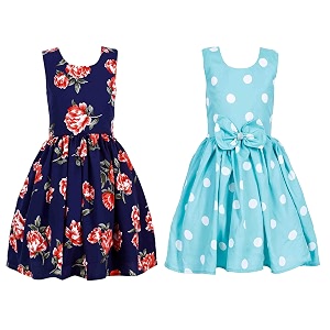 casual frock for baby girlsblue printed and olive printedpack of 2