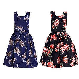 casual frock for baby girlsblue printed and olive printedpack of 2