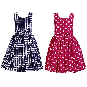 casual frock for baby girlsblue printed and olive printedpack of 2