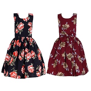 casual frock for baby girlsblue printed and olive printedpack of 2
