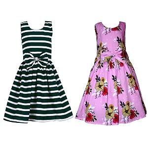 Casual Frock for Baby GirlsBlue Printed and