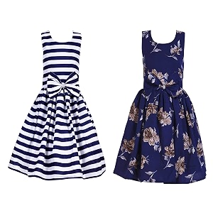 casual frock for baby girlsblue printed and olive printedpack of 2