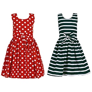casual frock for baby girlsblue printed and olive printedpack of 2