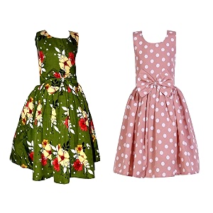casual frock for baby girlsblue printed and olive printedpack of 2