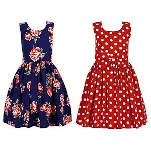 casual frock for baby girlsblue printed and olive printedpack of 2