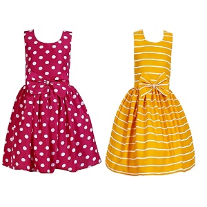 casual frock for baby girlsblue printed and olive printedpack of 2