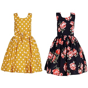 casual frock for baby girlsblue printed and olive printedpack of 2