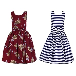 casual frock for baby girlsblue printed and olive printedpack of 2