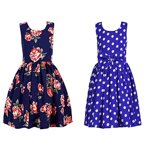 casual frock for baby girlsblue printed and olive printedpack of 2