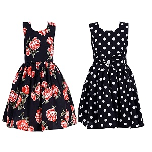 casual frock for baby girlsblue printed and olive printedpack of 2