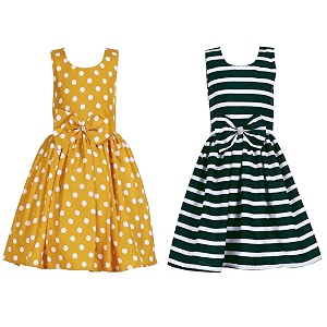 casual frock for baby girlsblue printed and olive printedpack of 2