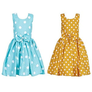 casual frock for baby girlsblue printed and olive printedpack of 2