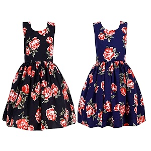 casual frock for baby girlsblue printed and olive printedpack of 2