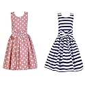 Casual Frock for Baby Girls,Blue Printed and Olive Printed,Pack of 2