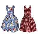 Casual Frock for Baby Girls,Blue Printed and Olive Printed,Pack of 2