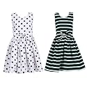 Casual Frock for Baby Girls,Blue Printed and Olive Printed,Pack of 2