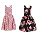 Casual Frock for Baby Girls,Blue Printed and Olive Printed,Pack of 2