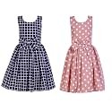 Casual Frock for Baby Girls,Blue Printed and Olive Printed,Pack of 2