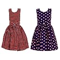 Casual Frock for Baby Girls,Blue Printed and Olive Printed,Pack of 2
