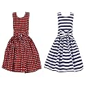 Casual Frock for Baby Girls,Blue Printed and Olive Printed,Pack of 2